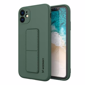 Wozinsky Kickstand Case silikoni tapauksessa jalusta Samsung Galaxy A22 4G tummanvihreä