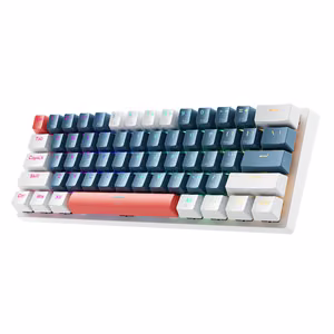 Machenike K500-B61 wired mechanical gaming keyboard with backlight, brown switch - blue and white