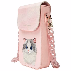 NIMMY 3in1-setti puhelinlaukku + Lompakko + GPS-suoja BIG EYED PET 2.0 Kissa vaaleanpunainen