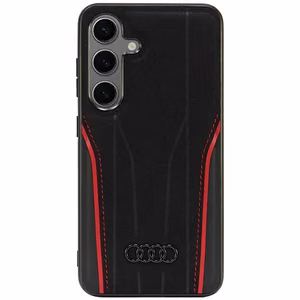 Audi Genuine Leather MagSafe S24 S921 musta-punainen kovakuori AU-TPUPCS24-R8/D3-RD