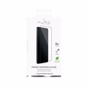 Puro Frame tempered-glass screen protector for Xiaomi Redmi Note 10, black frame