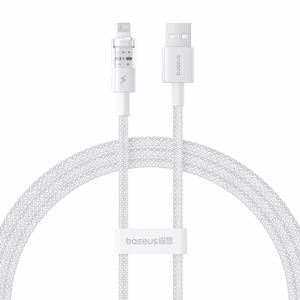 Baseus Gem USB-A – Lightning 2.4A pikalaauskaapeli 1 m, valkoinen