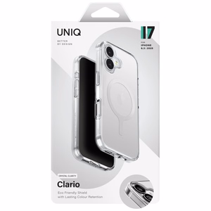 Uniq Clario Magclick lataussuojakuori iPhone 17:lle - läpinäkyvä
