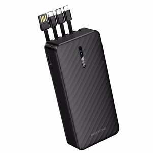 Borofone Power Bank 20000mAh BJ84A Smooth - USB - with USB, Type C, Lightning and Micro USB cables black
