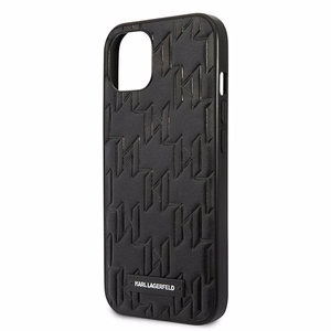 Karl Lagerfeld KLHCP13SMNMP1K iPhone 13 mini 5,4 "kovakotelo musta / musta Monogrammi plaketti