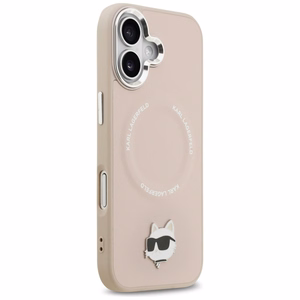 Karl Lagerfeld Choupette Pin MagSafe Suojakuori iPhone 17:lle - Vaaleanpunainen
