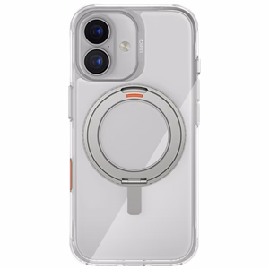 Uniq Swivix -suojakuori iPhone 17:lle 360° kääntyvällä jalustalla – läpinäkyvä