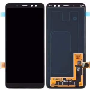 LCD-näyttö Samsung A530 A8 2018 kosketusnäytöllä musta OLED