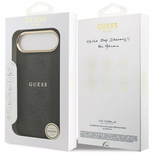 Guess-kuori iPhone 17 Air HC MAGSAFE PU W/ 4G PU STRIPE musta