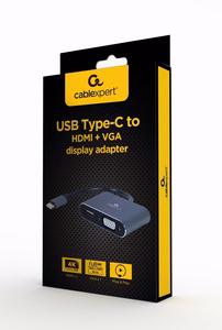 Cablexpert A-USB3C-HDMIVGA-01 USB-grafiikka-adapteri harmaa