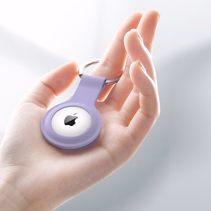 Crong silicone protective key-ring case for Apple AirTag 1 / 2, purple