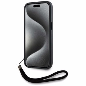 Karl Lagerfeld Saffiano Athleisure Stripes Cord Suojakuori iPhone 15:lle - punainen