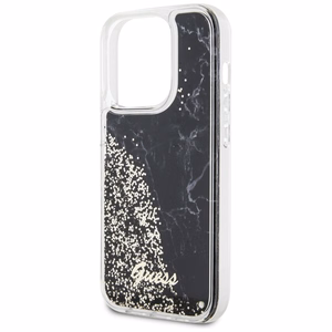 Guess GUHCP14LLCSGSGK iPhone 14 Pro 6.1" musta/musta hardcase Liquid Glitter Marble