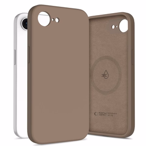 Tech-Protect Silicone MagSafe suojakuori iPhone 16e / 17e:lle ruskea