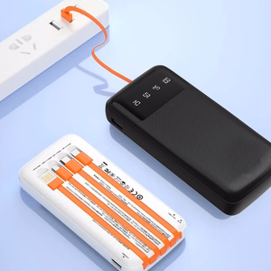 Dudao K6Pro universaali 10000mAh varavirtalähde USB, USB Type C, Lightning -kaapeleilla, musta (K6Pro-black)