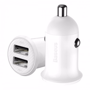 Baseus Grain Pro autolaturi 2x USB 4,8A (valkoinen)