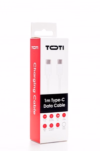 SEEK TOTI Type-C – Type-C, 1 m PVC datakaapeli 3A, valkoinen