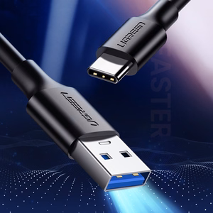 Ugreen US184 20882 USB-A 3.0 / USB-C 3A -kaapeli 1 m - musta