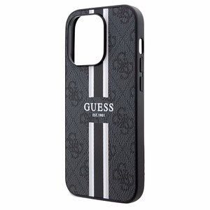 Guess 4G Printed Stripes MagSafe suojakuori iPhone 15 Pro Max:lle - musta