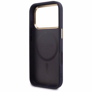 Guess Peony Hot Stamp MagSafe Suojakuori iPhone 17 Pro:lle - Sininen