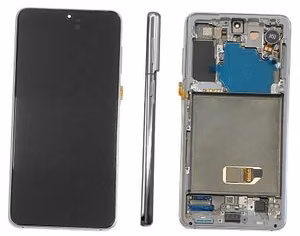 LCD screen Samsung G991 S21 5G with touch screen and frame Phantom White original (assembled service pack)