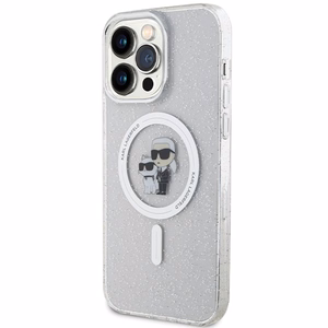 Karl Lagerfeld KLHMP14XHGKCNOT Karl & Choupette Glitter suojakuori laitteelle iPhone 14 Pro Max 6.7", MagSafe-yhteensopiva, läpinäkyvä