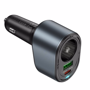 Autolaturi Hoco USB A + USB C + tupakansytytintulppa PD QC3.0 3A 35W Z56 musta