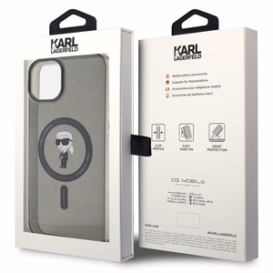 Karl Lagerfeld IML Ikonik MagSafe Suojakuori iPhone 15 Plus:lle - musta