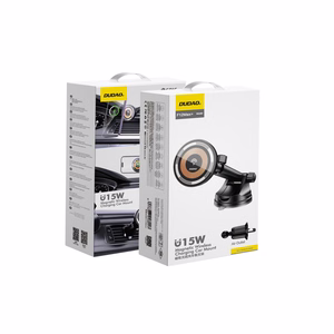 Dudao F12MAX+ autoteline 15W langattomalla laturilla, MagSafe-yhteensopiva, musta
