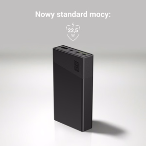 Green Cell GC PowerPlay 20S -varavirtalähde, 20 000 mAh, 22,5 W, PD, USB-C, pikalataus, Panther Black