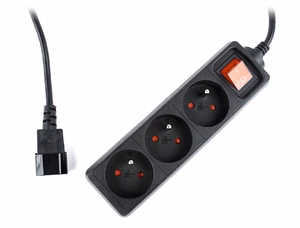 EnerGenie EG-PSU3F-01 – power strip with 3 French sockets, 10 A and C14 plug