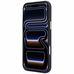 Guess Grained Round Strass Logo MagSafe -suojakuori iPhone 18 Pro Max / 17 Pro Max – musta