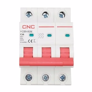CNC YCB9-80M miniature circuit breaker, 3P, C16, 6 kA