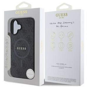 Guess 4G Ring Classic Logo MagSafe kotelo iPhone 16 - musta