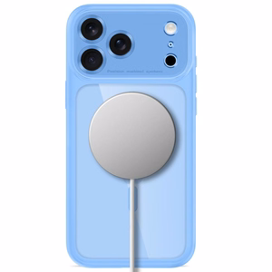 Tech-Protect MagPeak MagSafe CC suojakuori mallille iPhone 18 Pro / 17 Pro – läpinäkyvä sininen