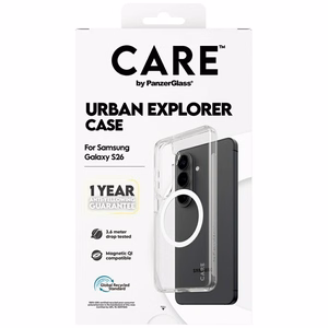 CARE by PanzerGlass Urban Explorer läpinäkyvä suojakuori valkoisella Qi:llä Samsung Galaxy S26