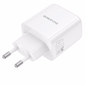 Borofone Wall charger BN31 Cargador GaN - 2xType C - QC 3.0 PD 45W white