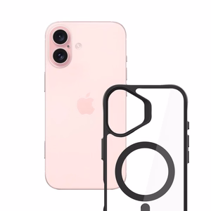 3mk Satin Armor MagCase MagSafella iPhone 16:lle - Kirkas mustalla kehyksellä