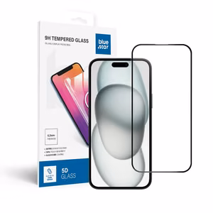 Tempered Glass for iPhone 15 Plus / 16 Plus (full glue) Blue Star 5D black