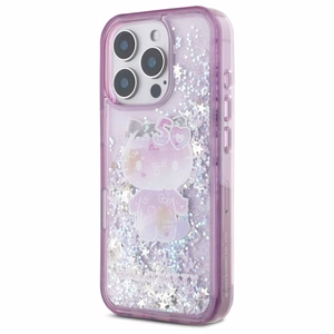 Hello Kitty Liquid Glitter 50TH Anniversary Party Suojakuori iPhone 16 Pro:lle - violetti