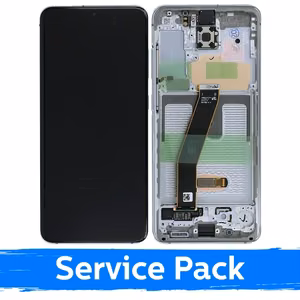 LCD-näyttö yhteensopiva Samsung G980 (G981) S20 kehyksellä / Cloud White / (Service Pack)