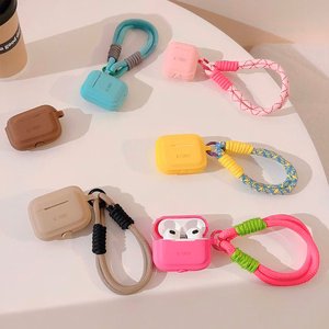 Tech-Protect Silikoninen Rope -suojakuori Apple AirPods Pro 1/2:lle - vaaleanruskea