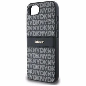 DKNY Repeat Texture Pattern Tonal Stripe Suojakuori iPhone 16e:lle - musta
