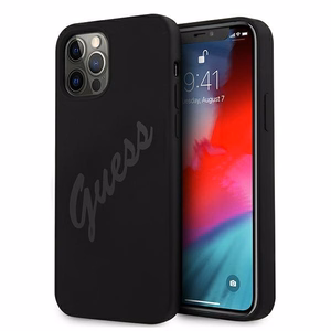 Guess GUHCP12LLSVSBK iPhone 12 Pro Max 6.7" musta/musta kovakotelo Script Vintage