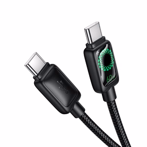 Hoco U146 Kaapeli LCD-näytöllä USB-C – USB-C 3A 60W 1.2m musta