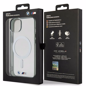 BMW BMHMP14SHCRS iPhone 14 6.1" Suojakuori läpinäkyvä hardcase Silver Ring MagSafe