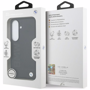 BMW Leather Hot Stamp MagSafe Case for Samsung Galaxy S26 Plus - Black