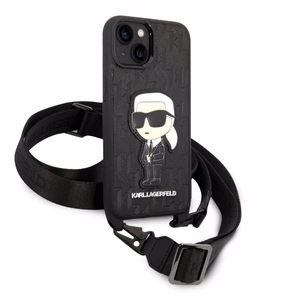 Karl Lagerfeld KLHCP14SSTKMK iPhone 14 6.1" musta/musta kovakuori Monogram Ikonik Patch