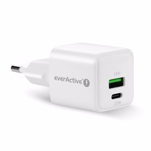 laturi 1 x USB, 1 x USB-C Quick Charge 3.0 20W valkoinen