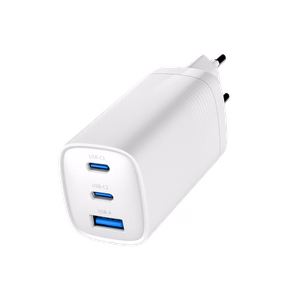 Gembird TA-UC-PDQC65-01-W 3-porttinen 65W GaN USB PowerDelivery pikaLaturi, valkoinen